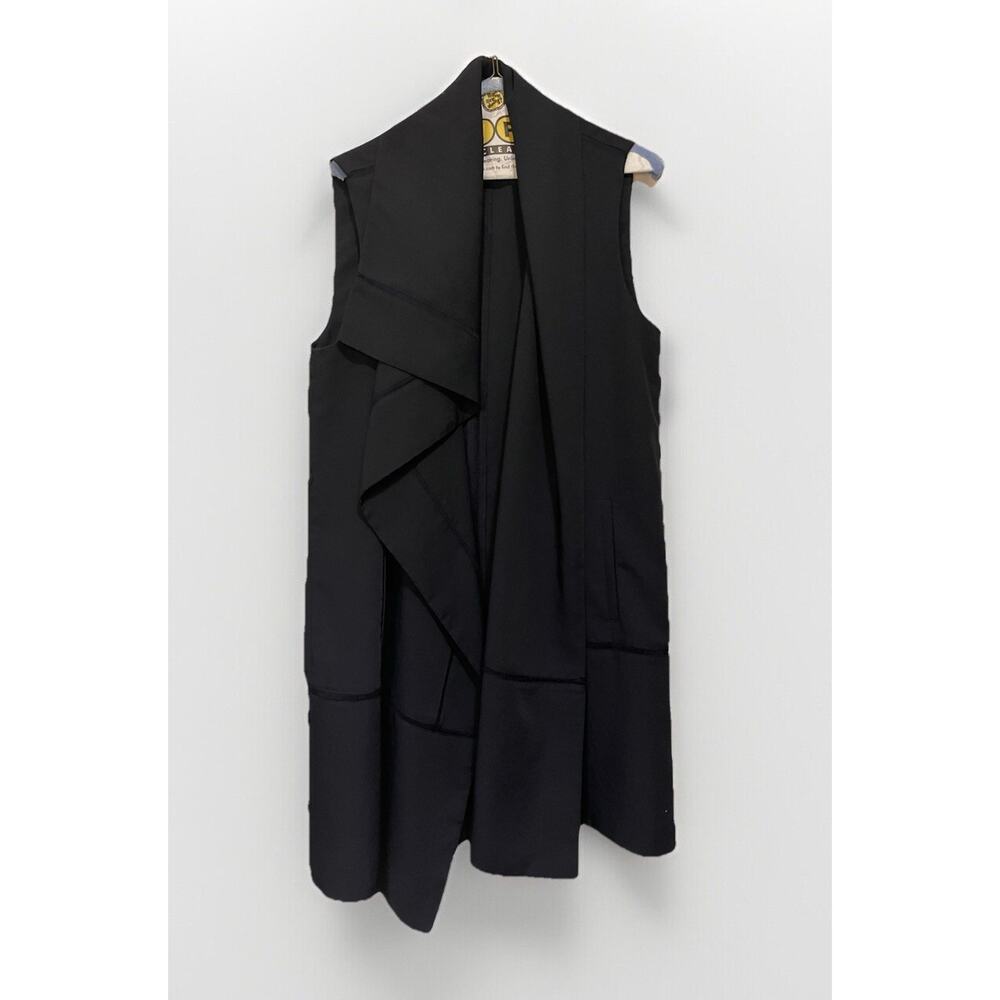 Womens Vince Oversized Drapey Blue Long Vest Duster-S